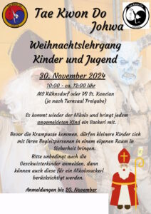 Tae Kwon Do Johwa Weihnachtslehrgang Kinder und Jugend Kühnsdorf und St. Kanzian